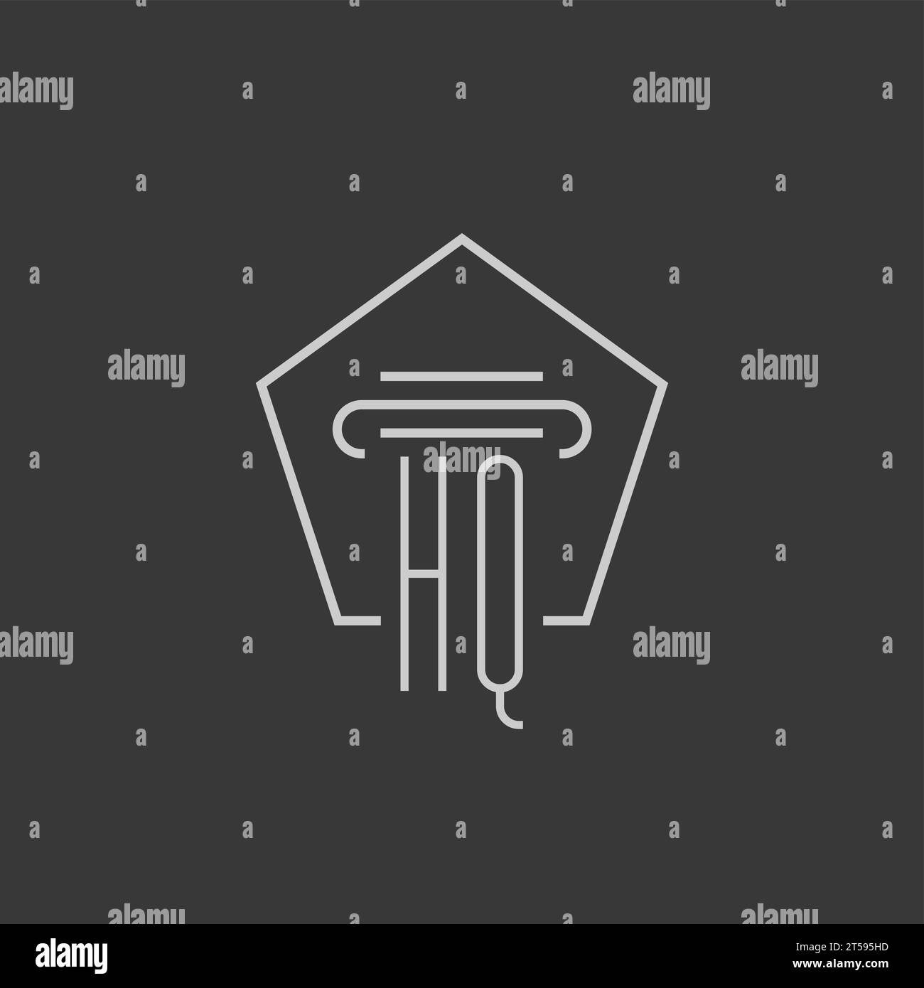 initial monogram HQ with monoline pillar logo design ideas Stock Vector ...