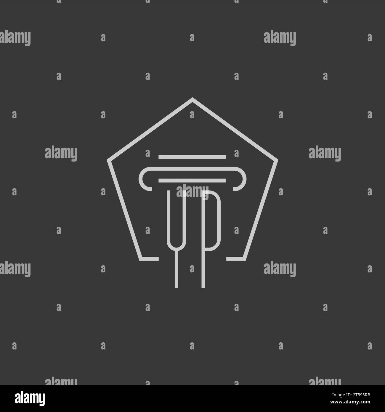 initial monogram YP with monoline pillar logo design ideas Stock Vector ...