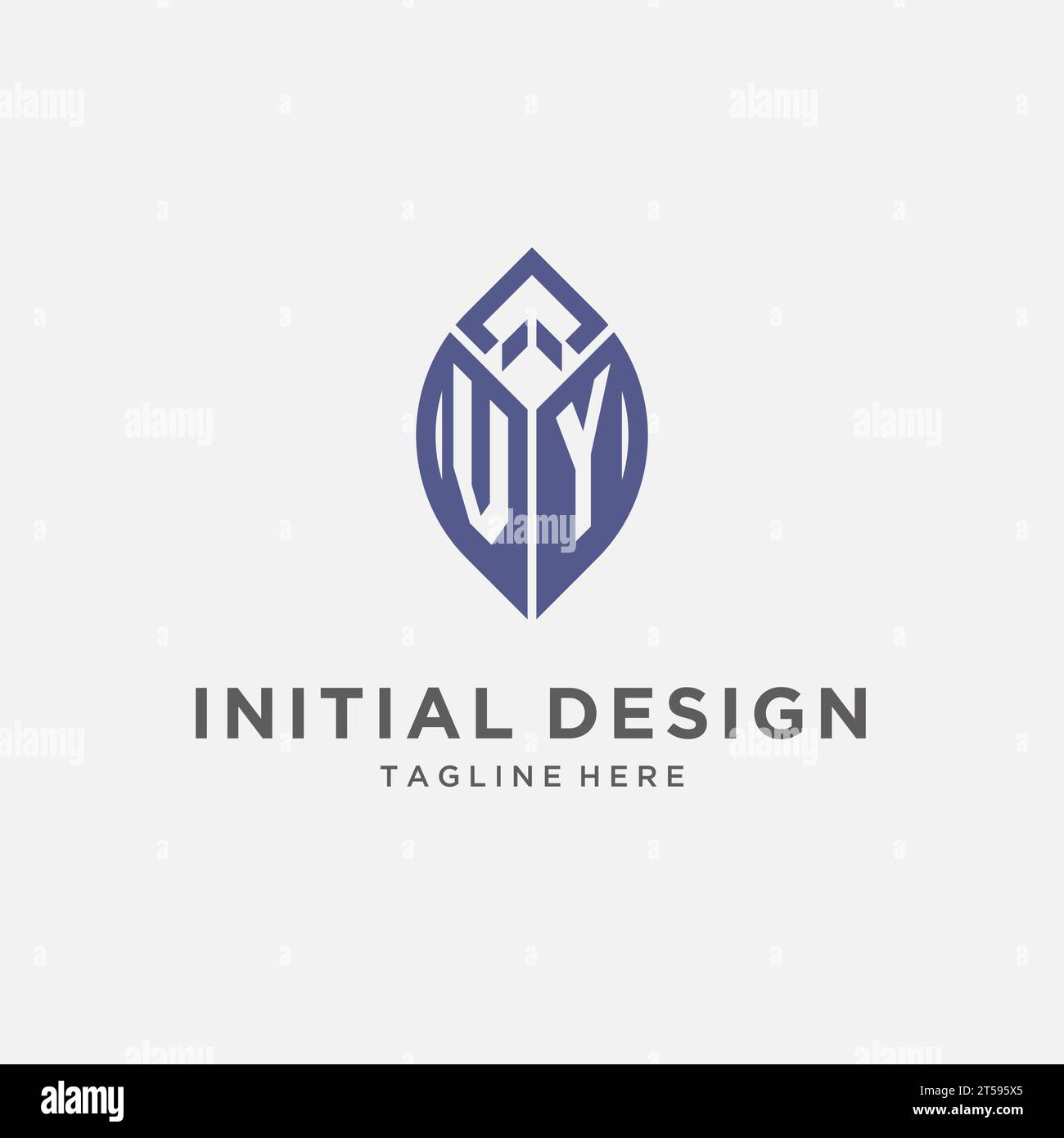 VY logo with leaf shape, clean and modern monogram initial logo design vector graphic Stock Vector