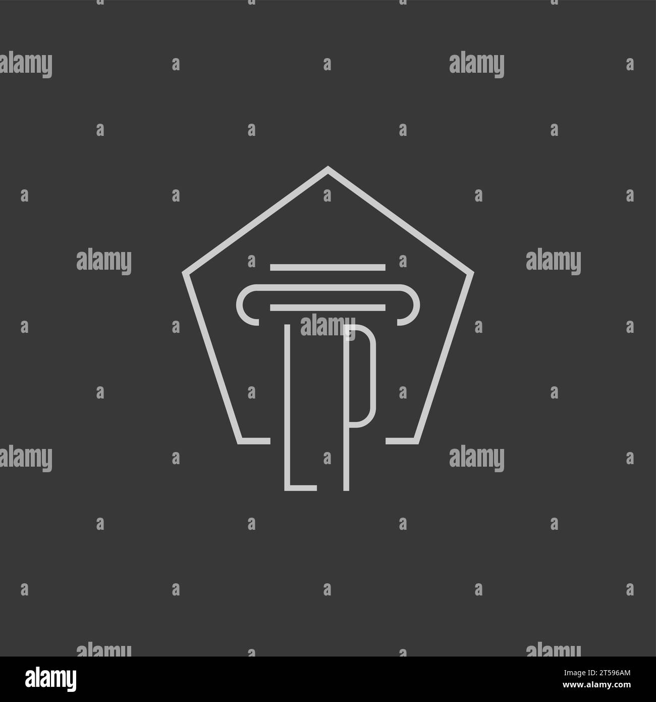 initial monogram LP with monoline pillar logo design ideas Stock Vector ...