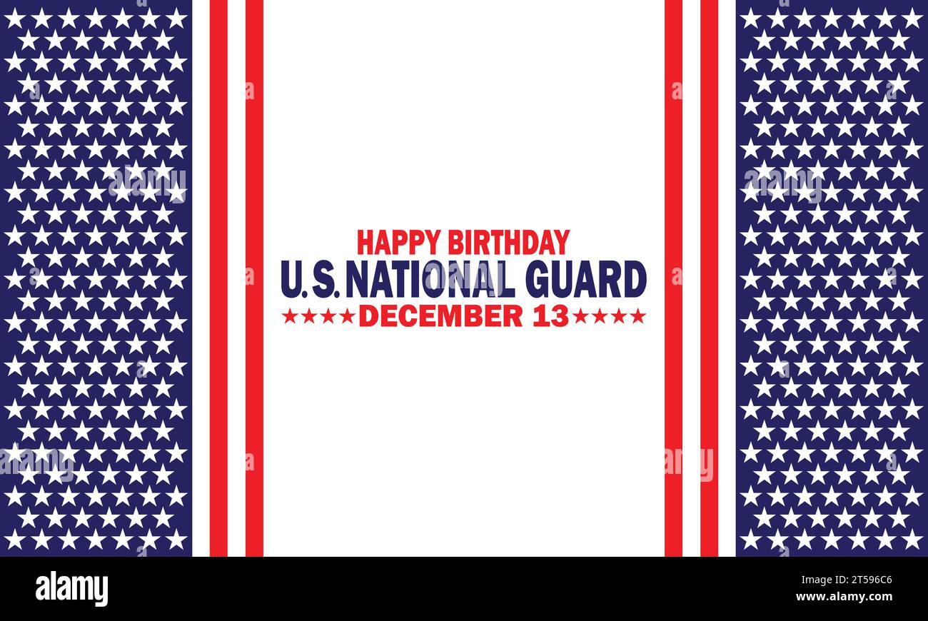Happy Birthday Us National Guard Vector illustration. December 13. Holiday concept. Template for background, banner, card, poster with text Stock Vector