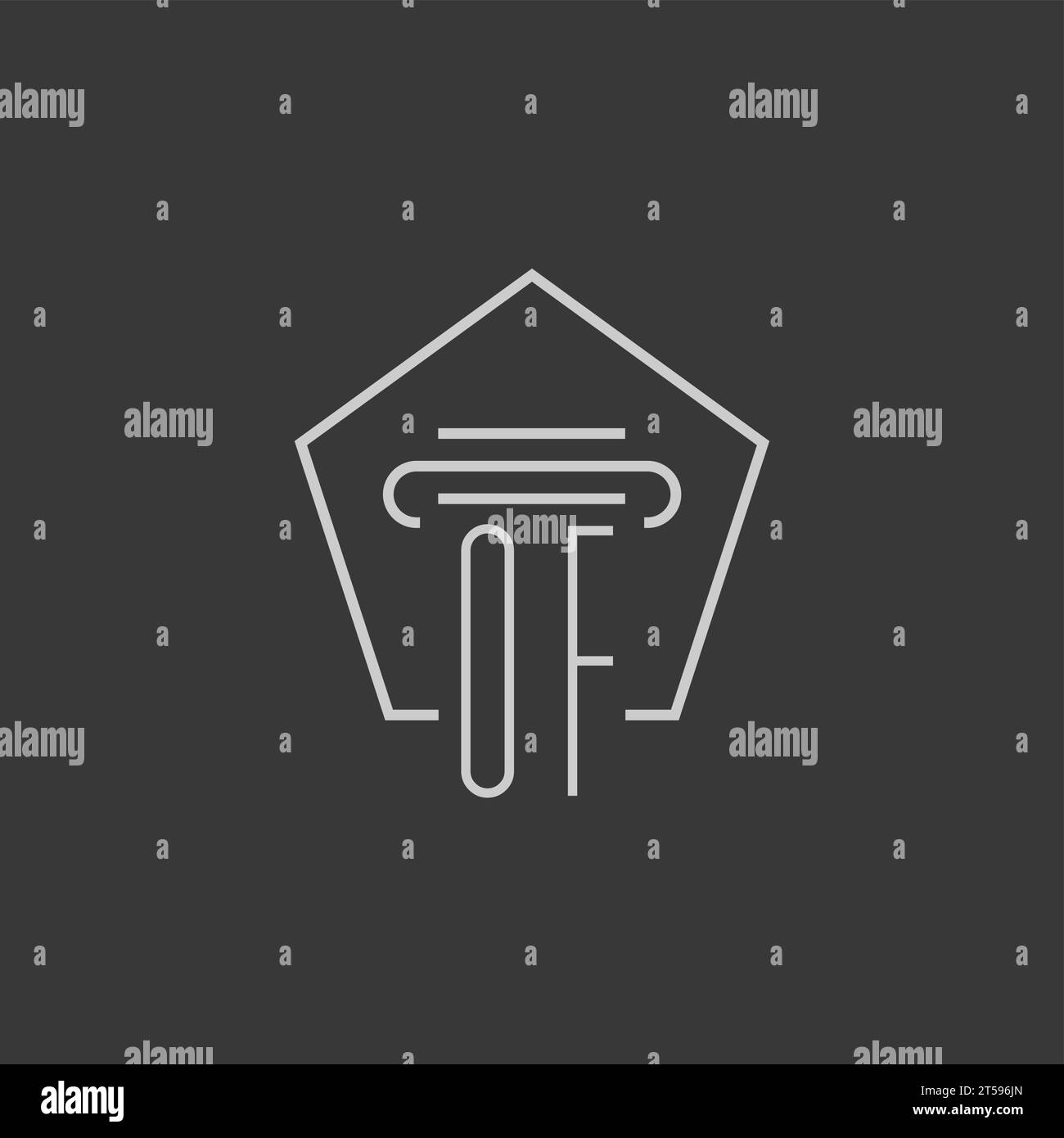 initial monogram OF with monoline pillar logo design ideas Stock Vector ...