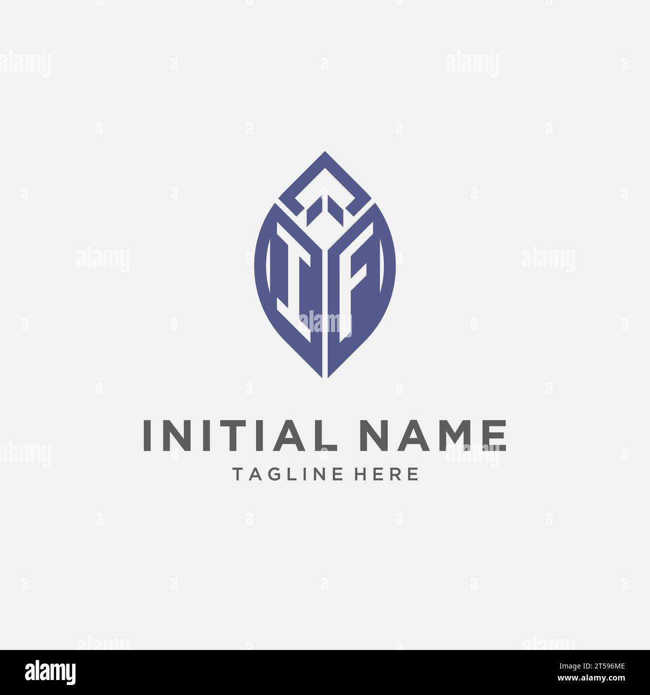 IF logo with leaf shape, clean and modern monogram initial logo design vector graphic Stock Vector