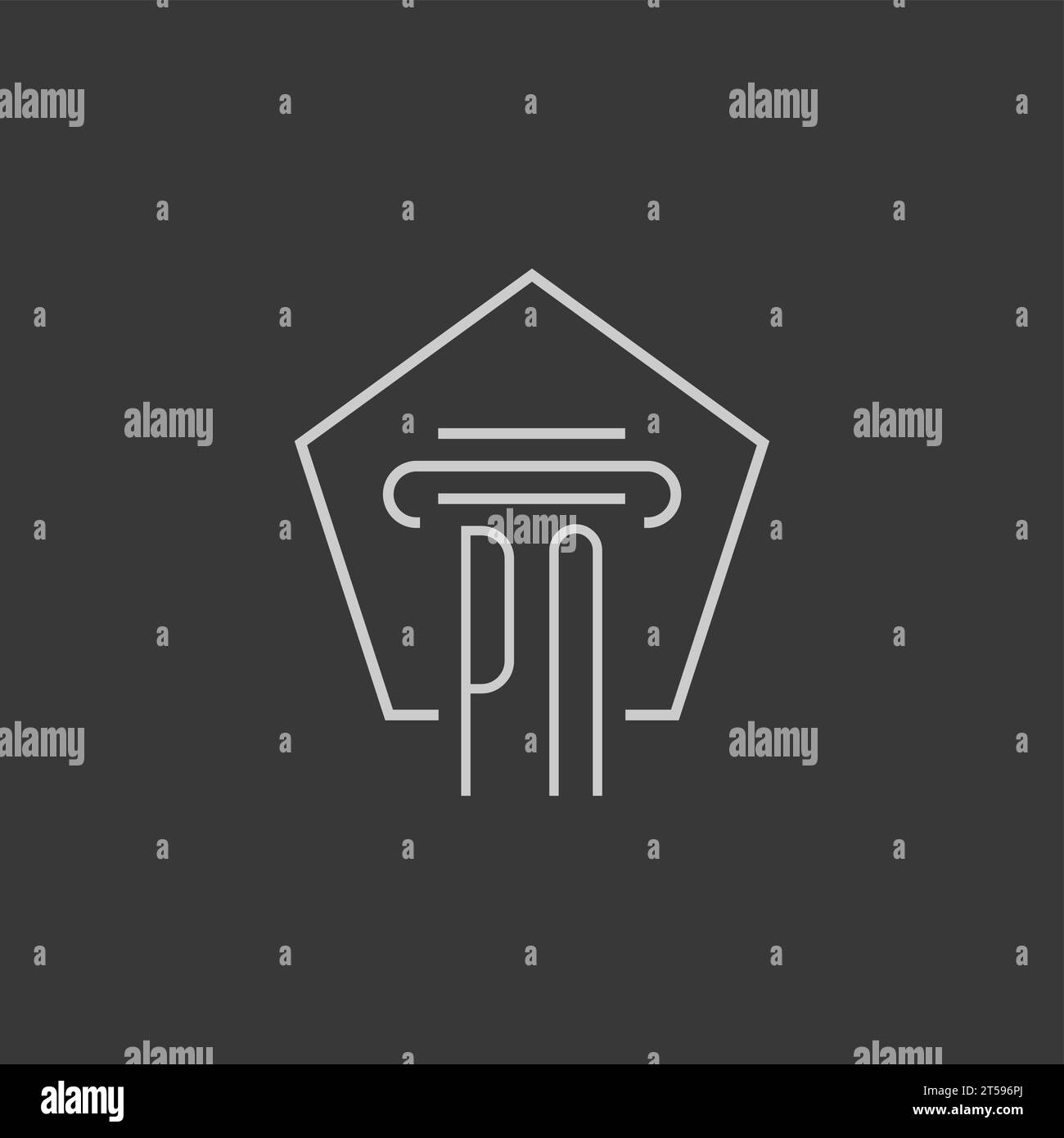 initial monogram PN with monoline pillar logo design ideas Stock Vector ...