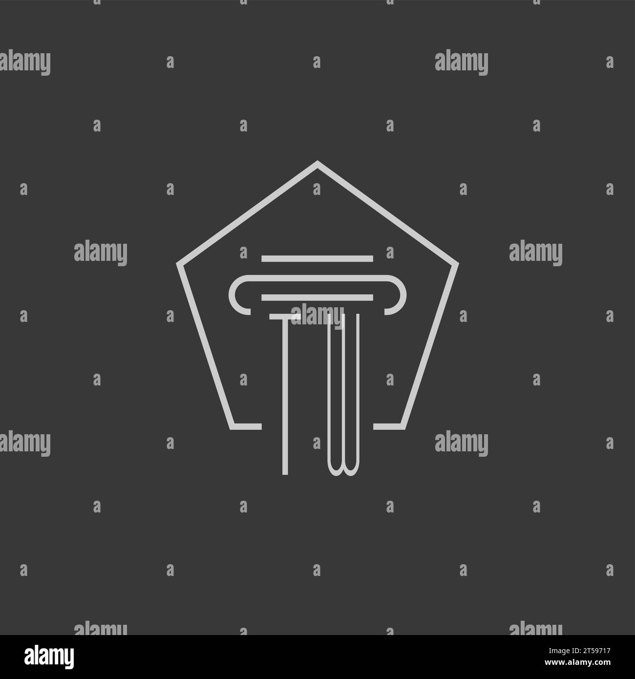 initial monogram TW with monoline pillar logo design ideas Stock Vector ...