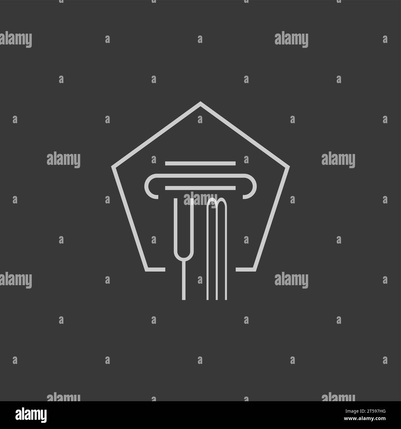 initial monogram YM with monoline pillar logo design ideas Stock Vector ...