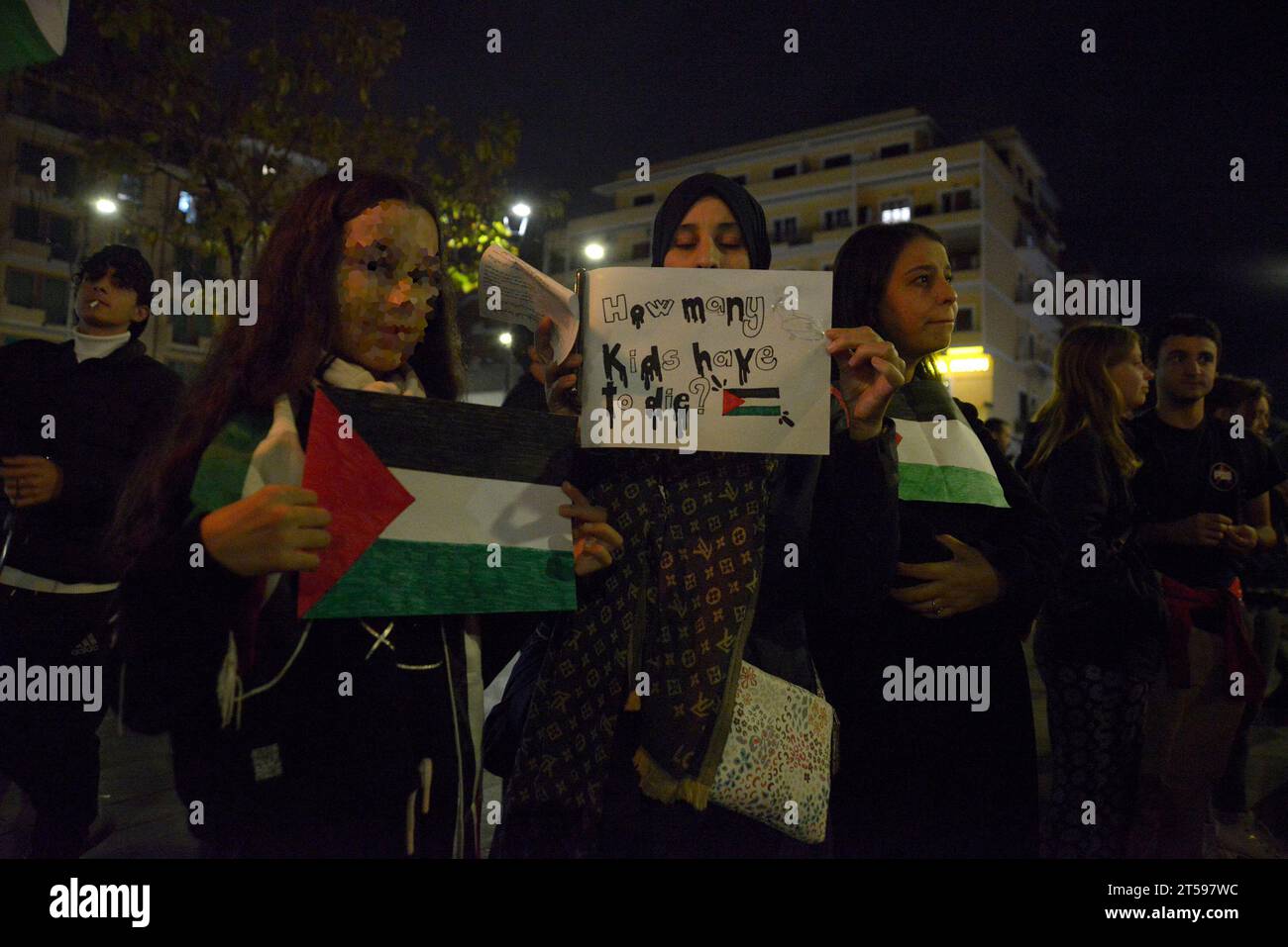 manifestazione della comunità palestinese a Centocelle, Roma del 1 novembre 2023 Stock Photo