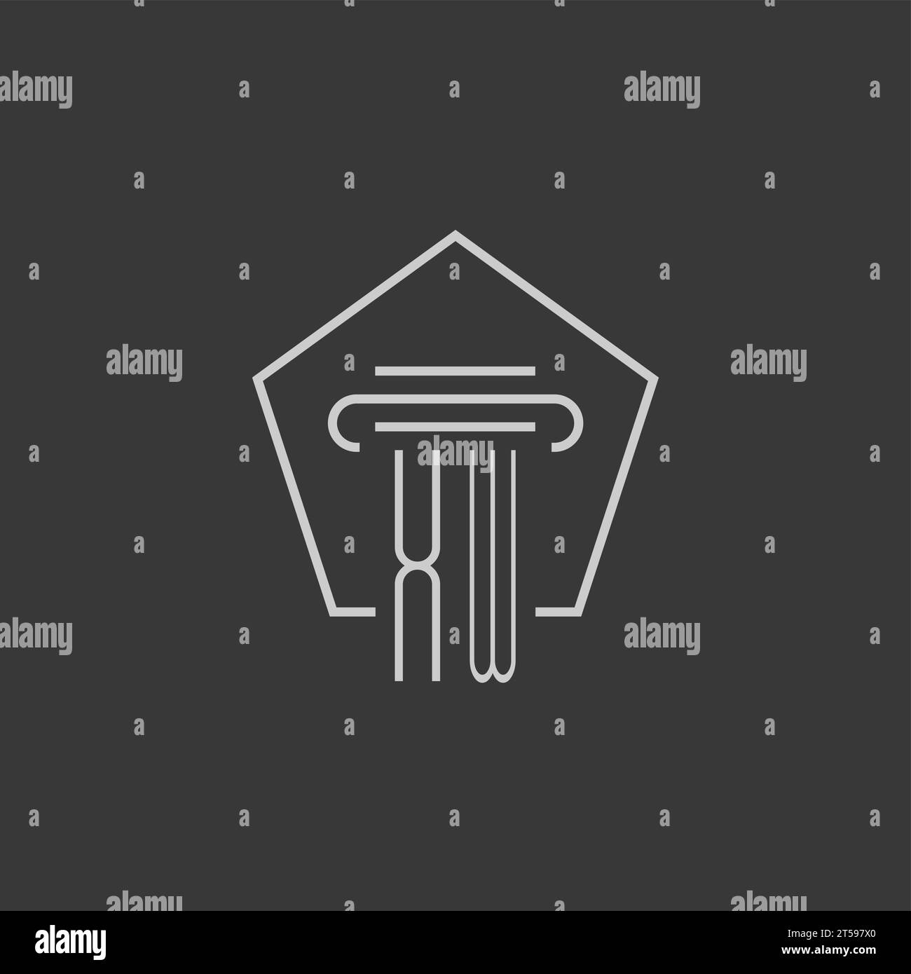 initial monogram XW with monoline pillar logo design ideas Stock Vector ...