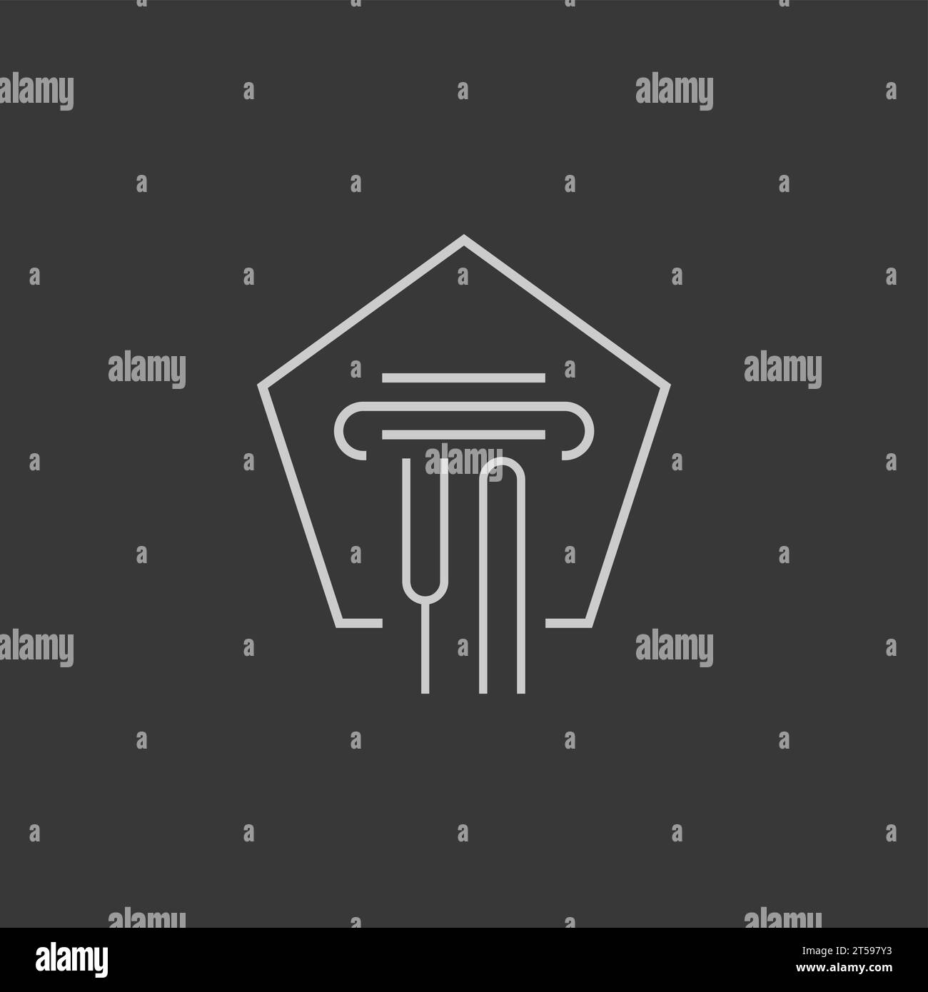 initial monogram YN with monoline pillar logo design ideas Stock Vector ...