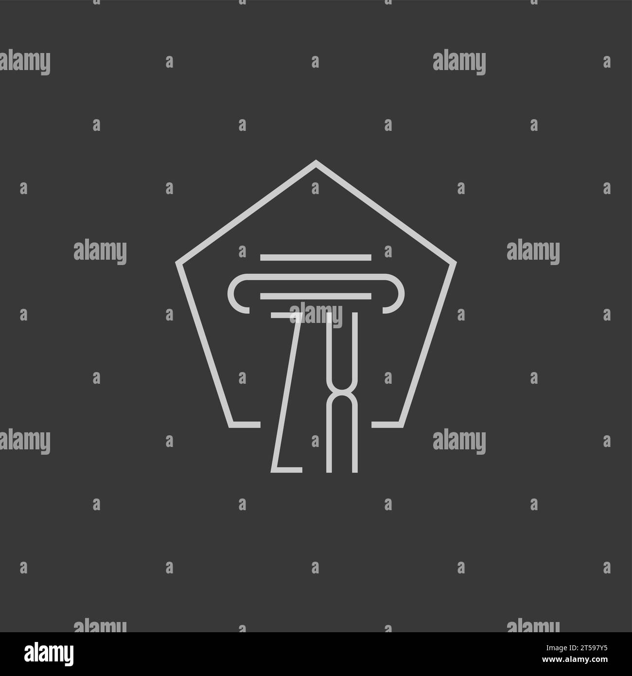 initial monogram ZX with monoline pillar logo design ideas Stock Vector ...
