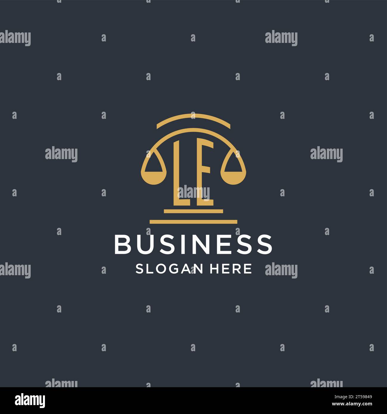 LE initial with scale of justice logo design template, luxury law and ...