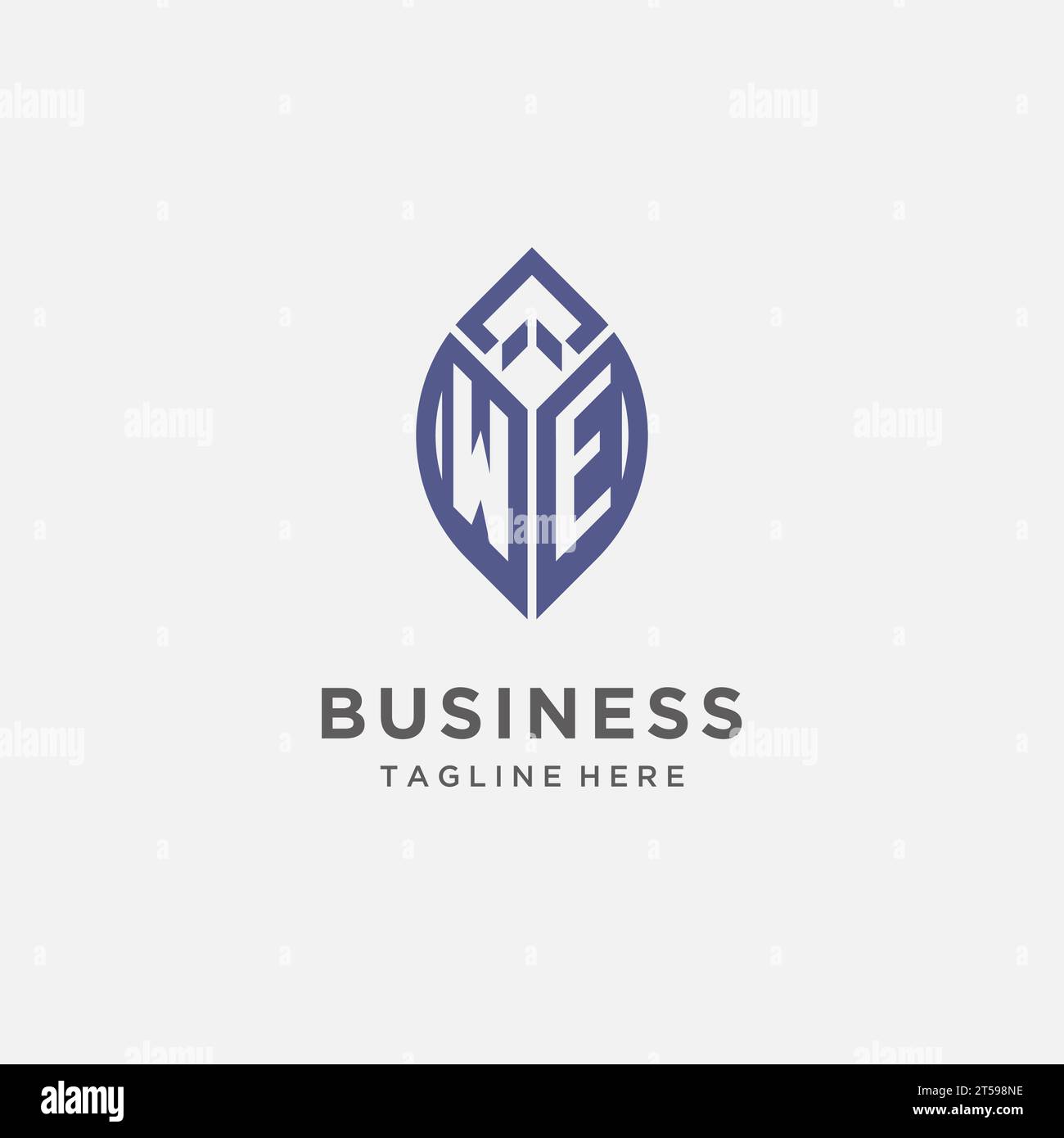 WE logo with leaf shape, clean and modern monogram initial logo design vector graphic Stock Vector