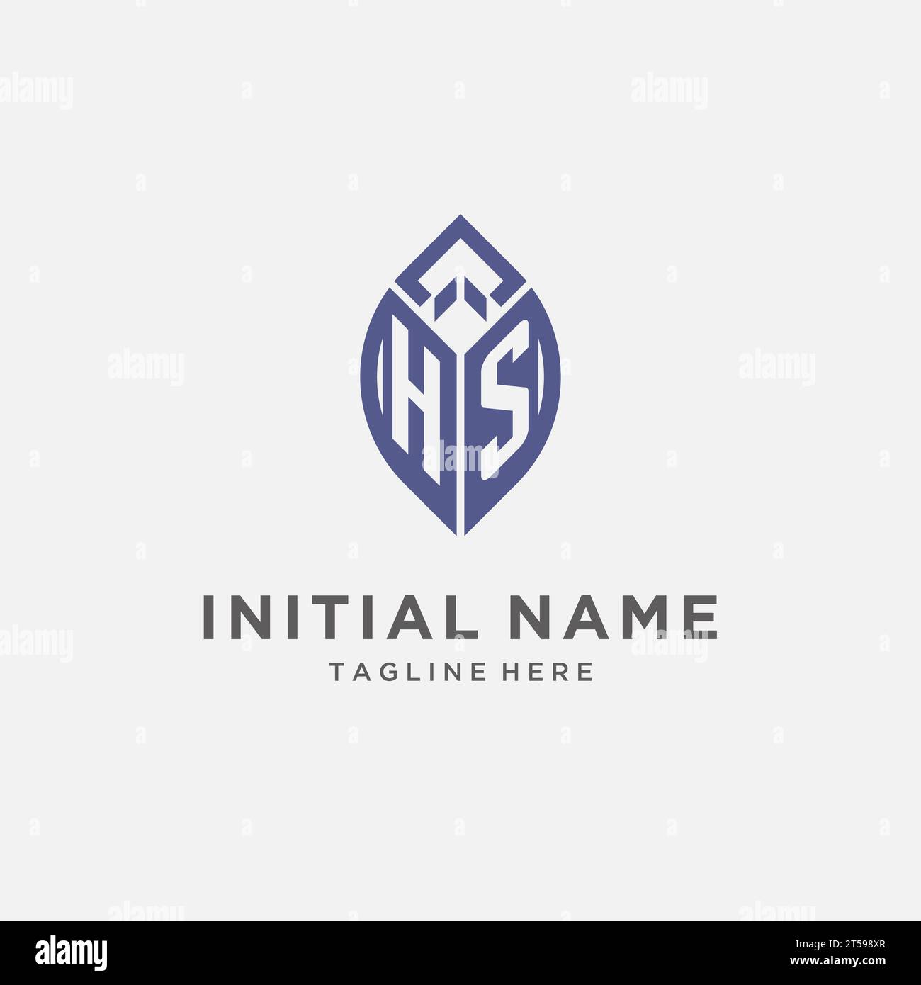 HS logo with leaf shape, clean and modern monogram initial logo design vector graphic Stock Vector
