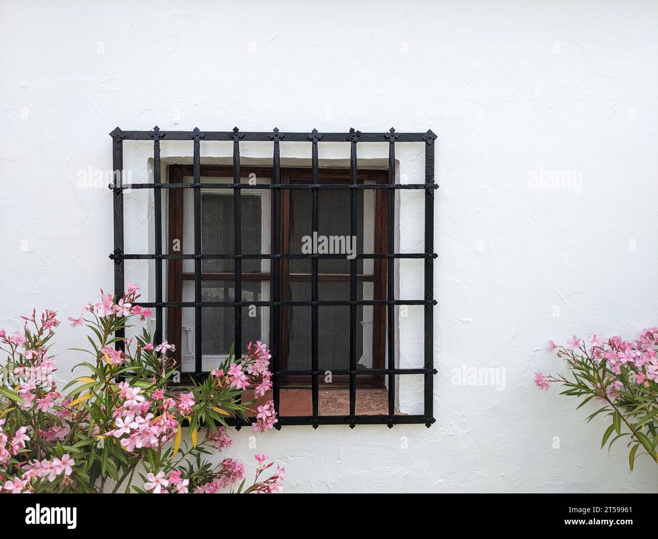 Window with typical Spanish Mediterranean iron grille Stock Photo Alamy