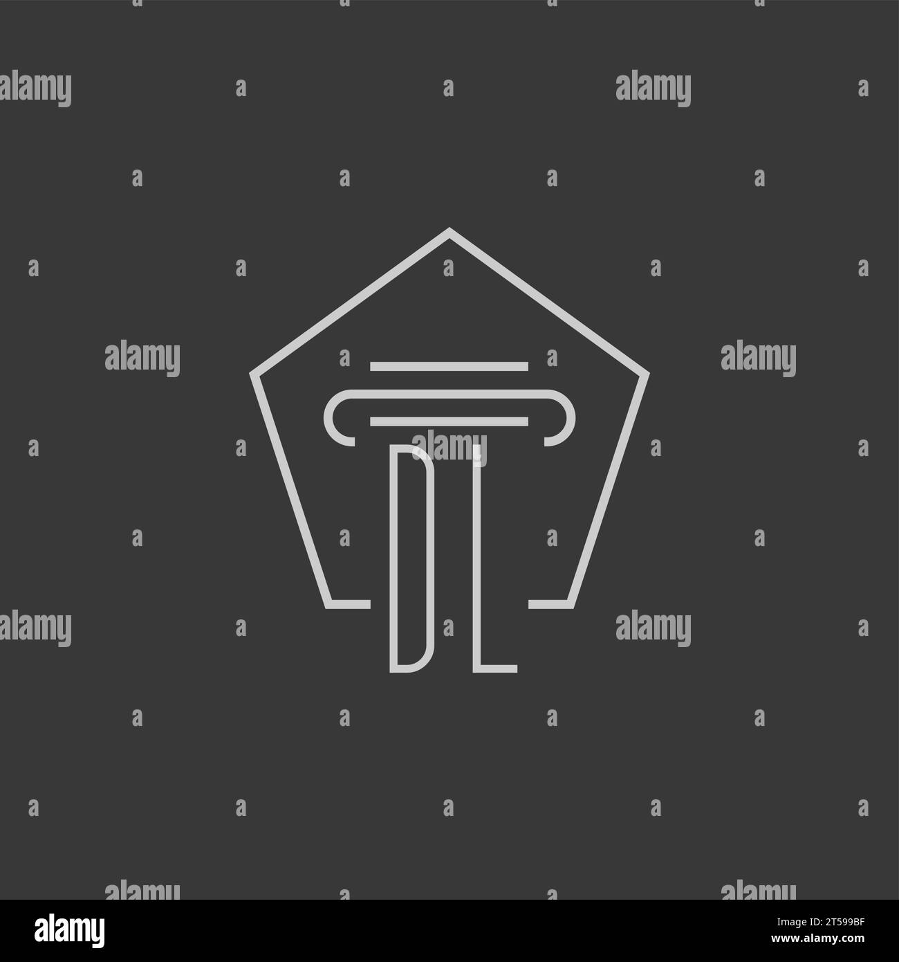 initial monogram DL with monoline pillar logo design ideas Stock Vector ...