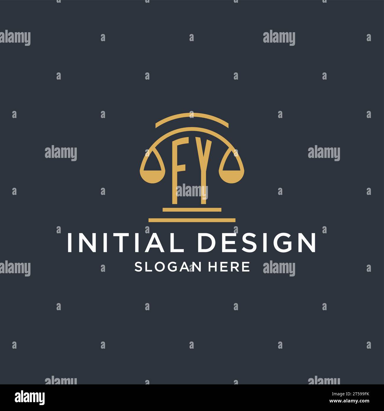 FY initial with scale of justice logo design template, luxury law and ...