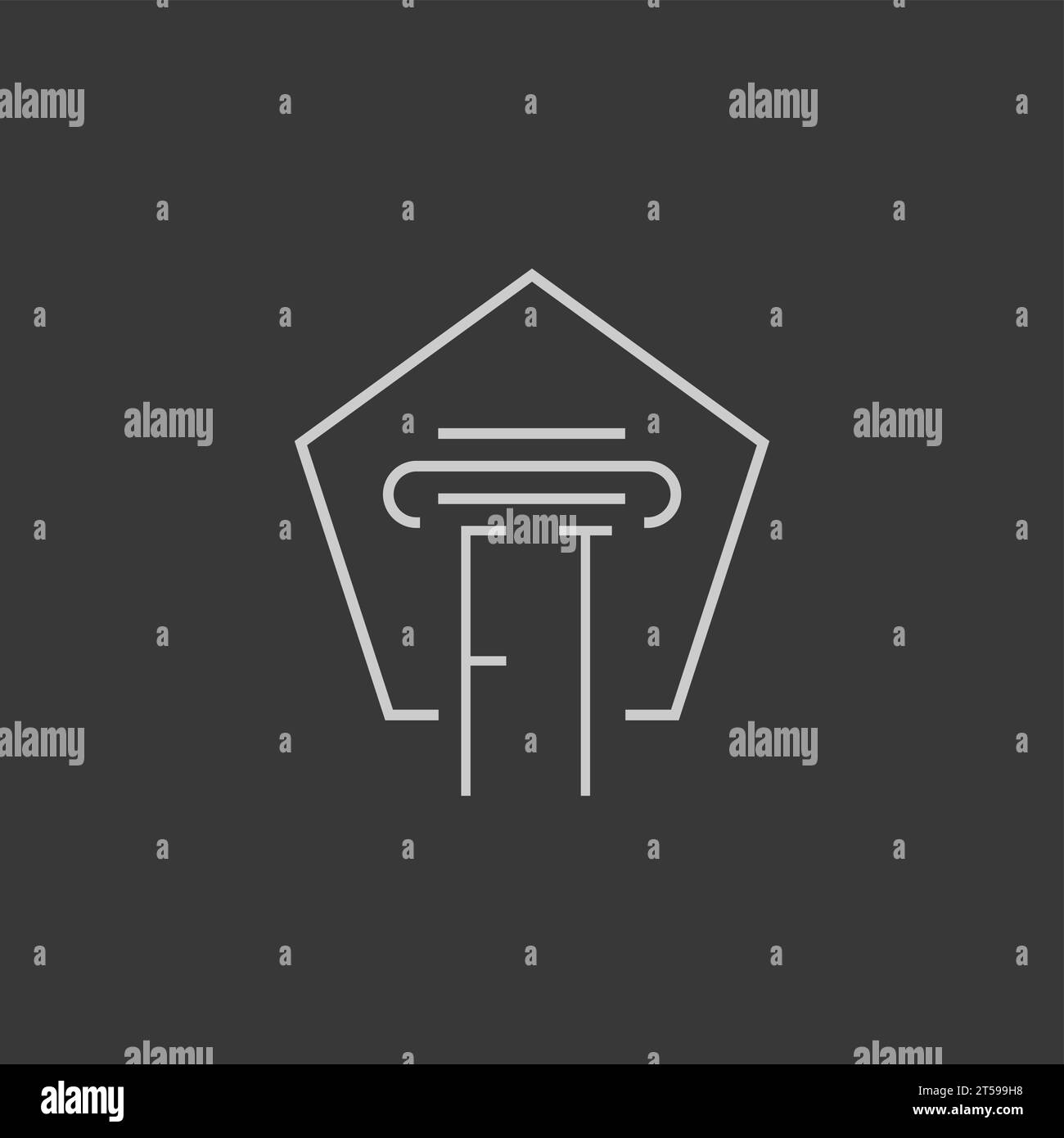 initial monogram FT with monoline pillar logo design ideas Stock Vector ...