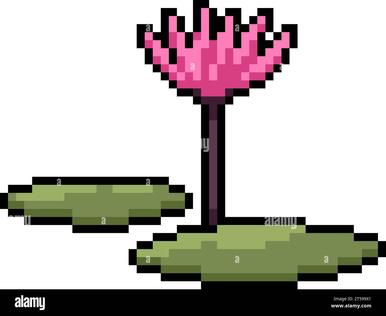 pixel art of pink lotus flower Stock Vector Image & Art - Alamy
