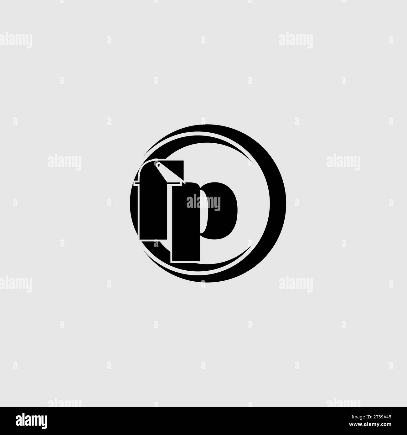 Letters FP simple circle linked line logo vector graphic Stock Vector ...