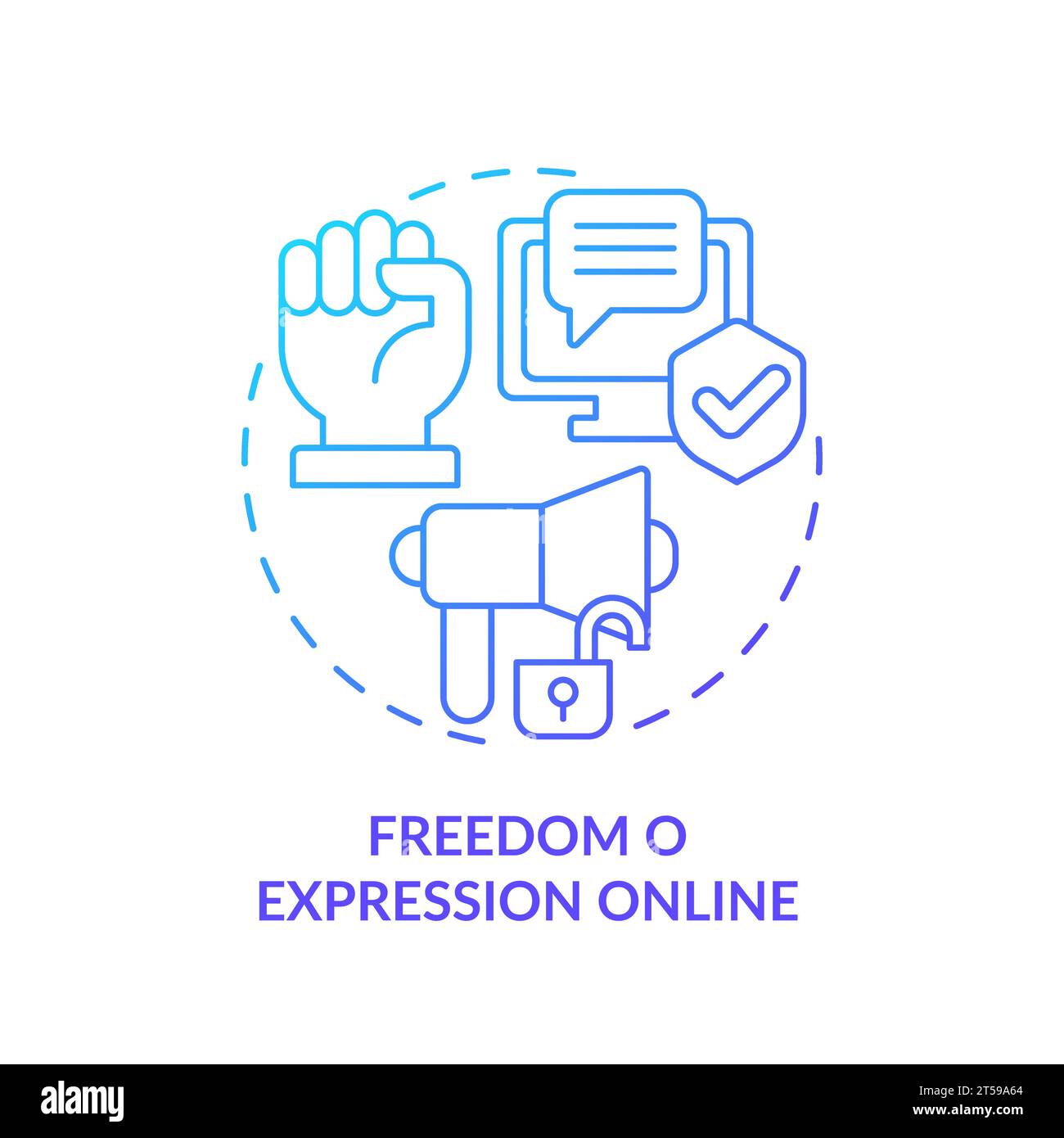 Thin line gradient icon freedom of expression online concept Stock Vector