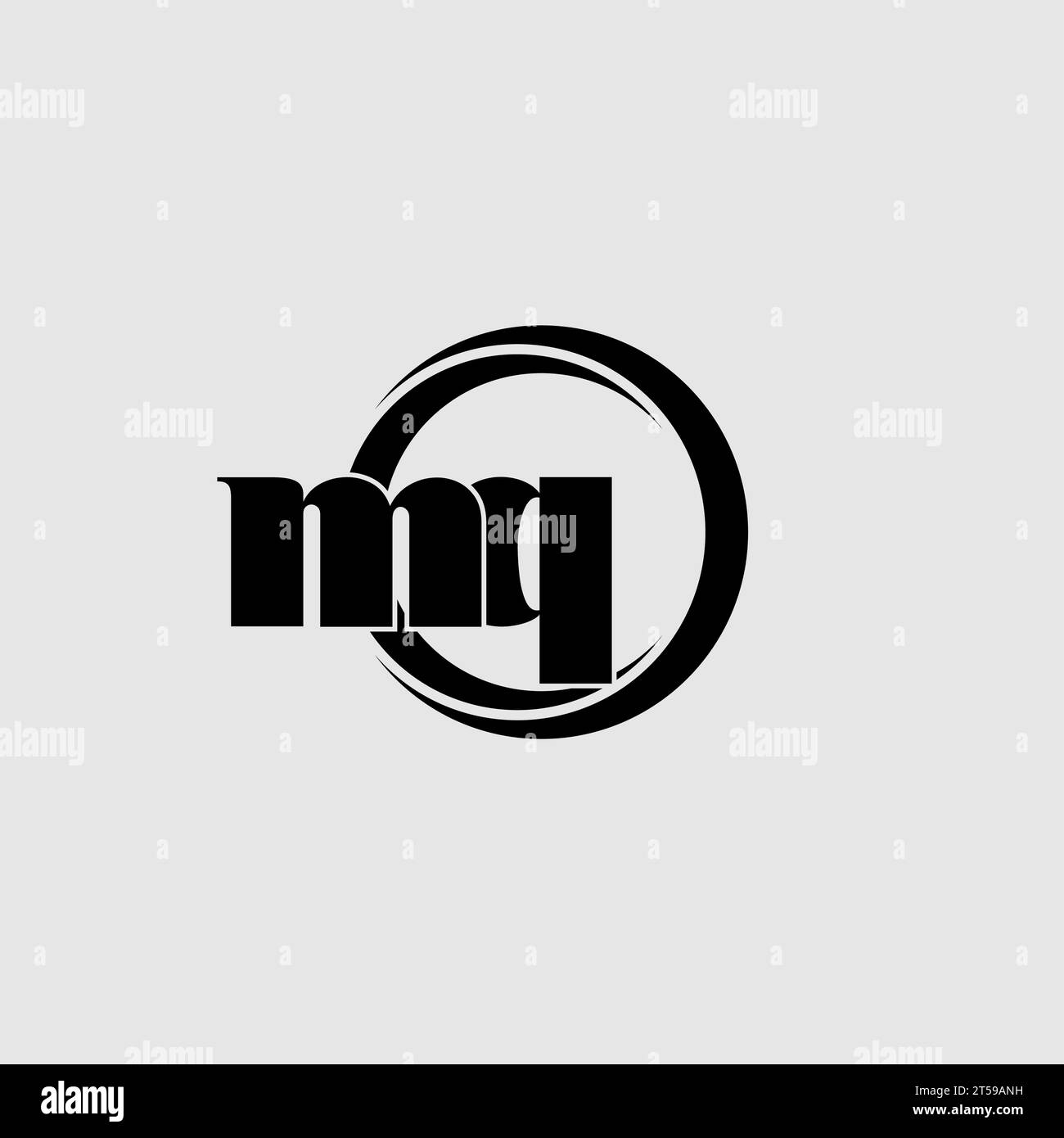 Letters MQ simple circle linked line logo vector graphic Stock Vector ...