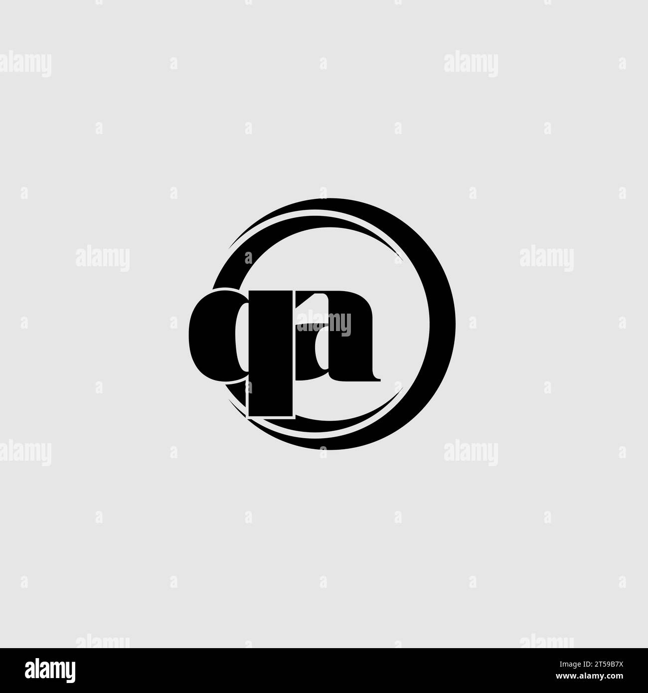 Letters QA simple circle linked line logo vector graphic Stock Vector ...