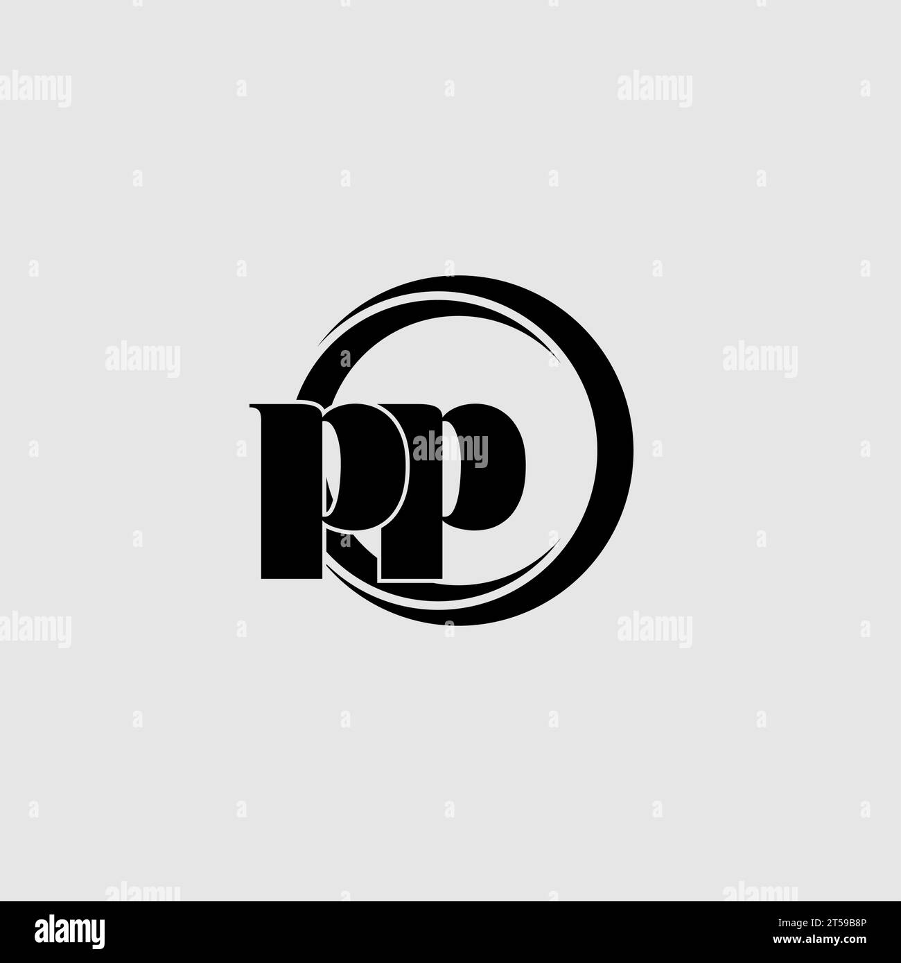 Letters PP simple circle linked line logo vector graphic Stock Vector