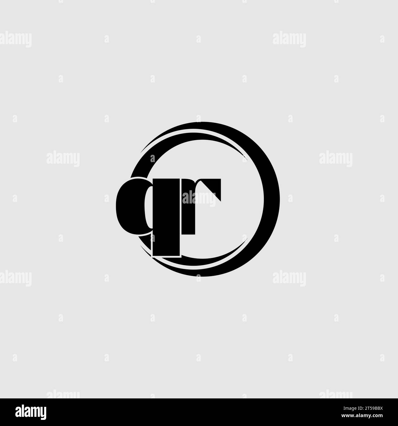 Letters QR simple circle linked line logo vector graphic Stock Vector ...