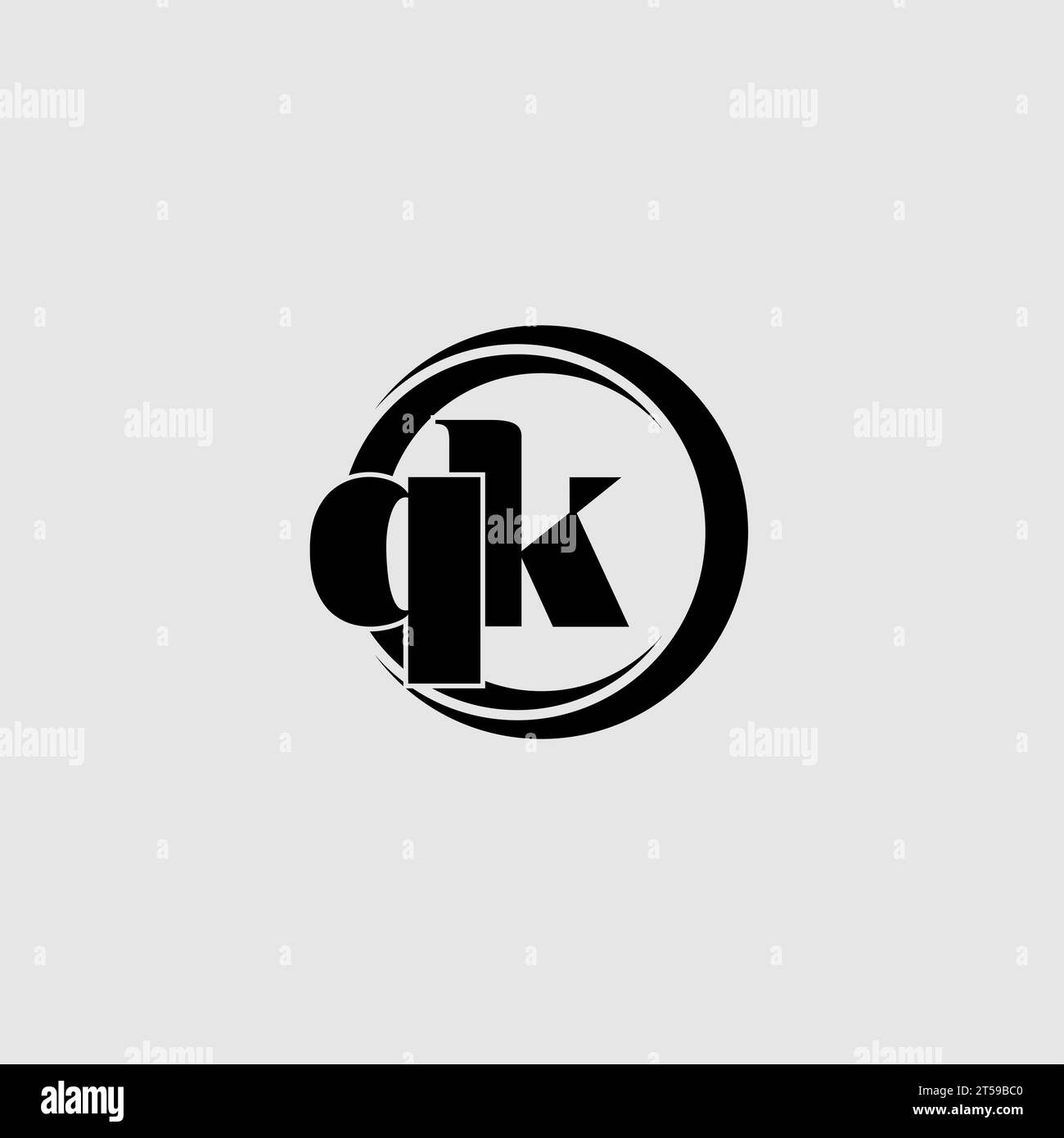 Letters QK simple circle linked line logo vector graphic Stock Vector ...