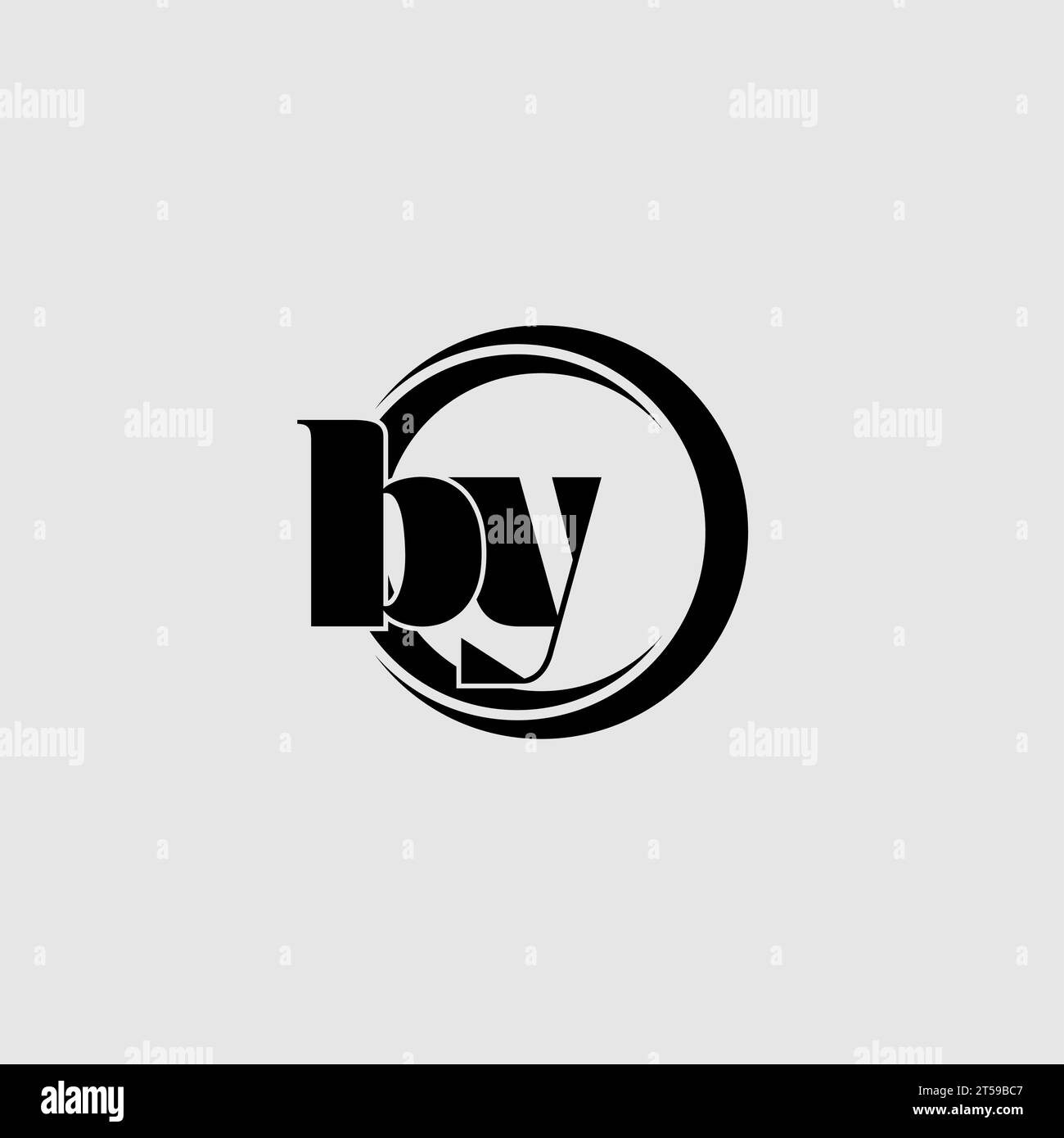 Letters BY simple circle linked line logo vector graphic Stock Vector ...