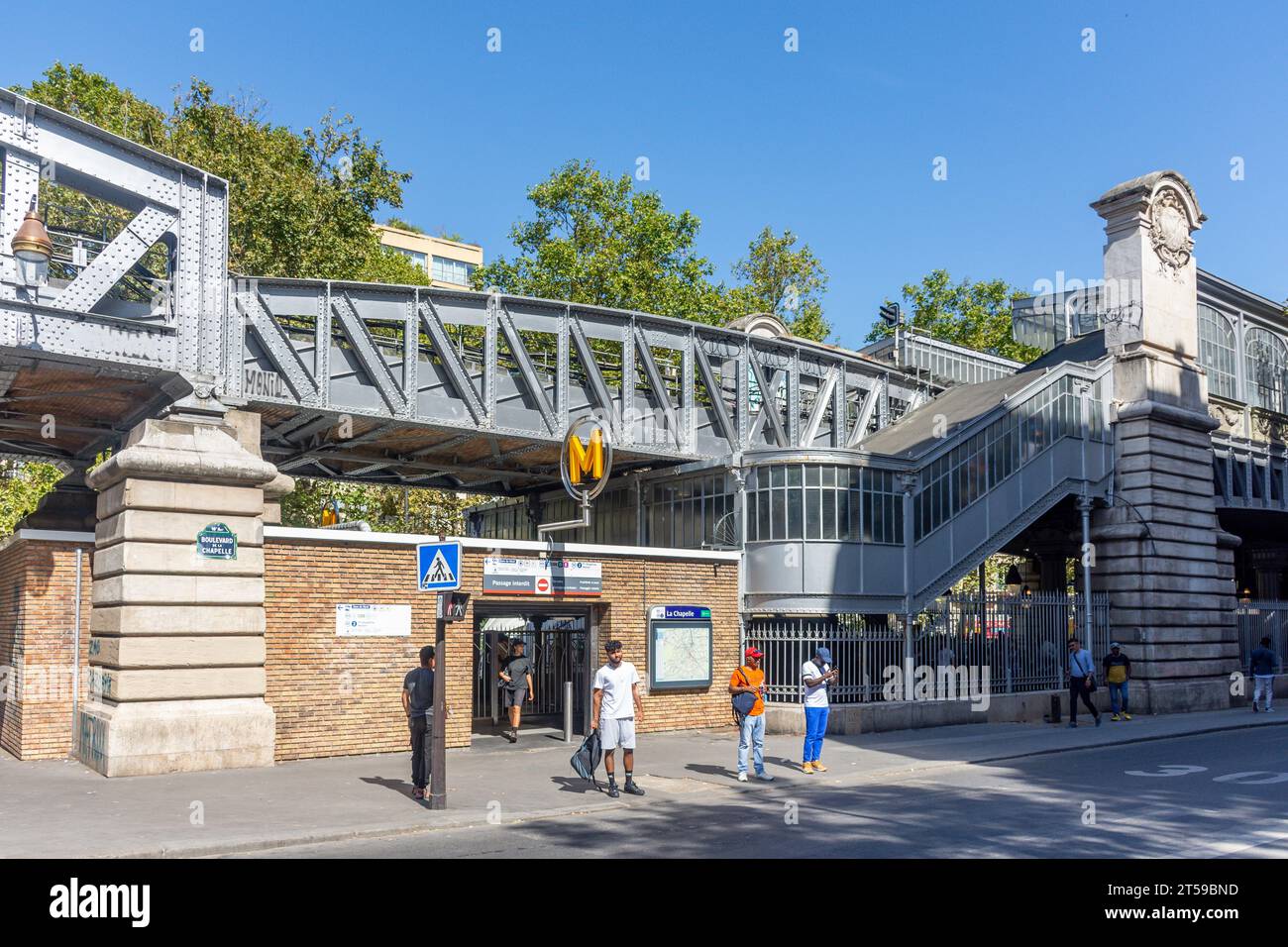 Porte de la Chapelle Metro Station, Quartier de La Chapell, Paris, Île-de-France, France Stock Photo