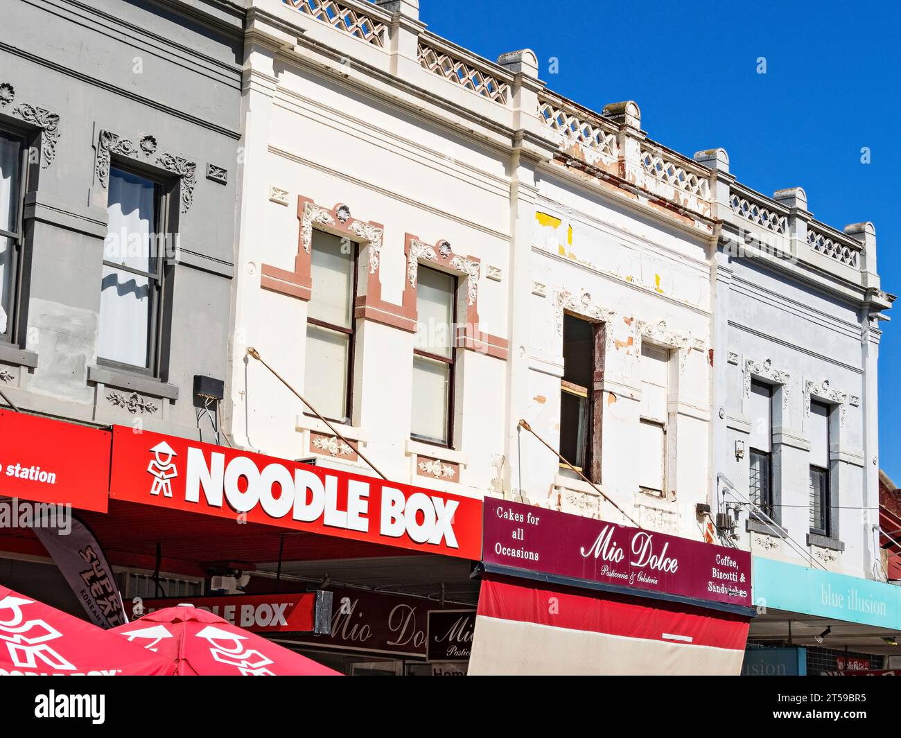 Melbourne Australia / Asian and Italian inspired cuisine in Puckle Street, Moonee Ponds Stock