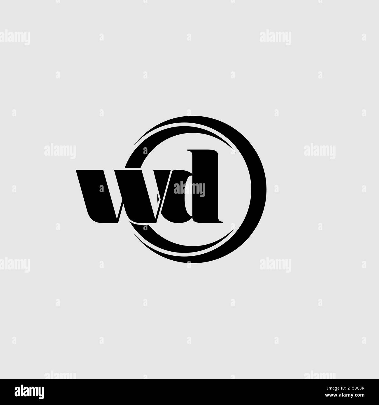 Letters WD simple circle linked line logo vector graphic Stock Vector ...