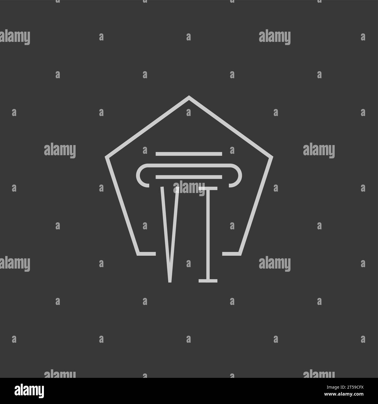 initial monogram VI with monoline pillar logo design ideas Stock Vector ...