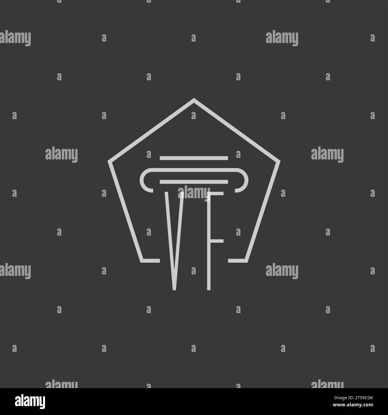 initial monogram VF with monoline pillar logo design ideas Stock Vector ...