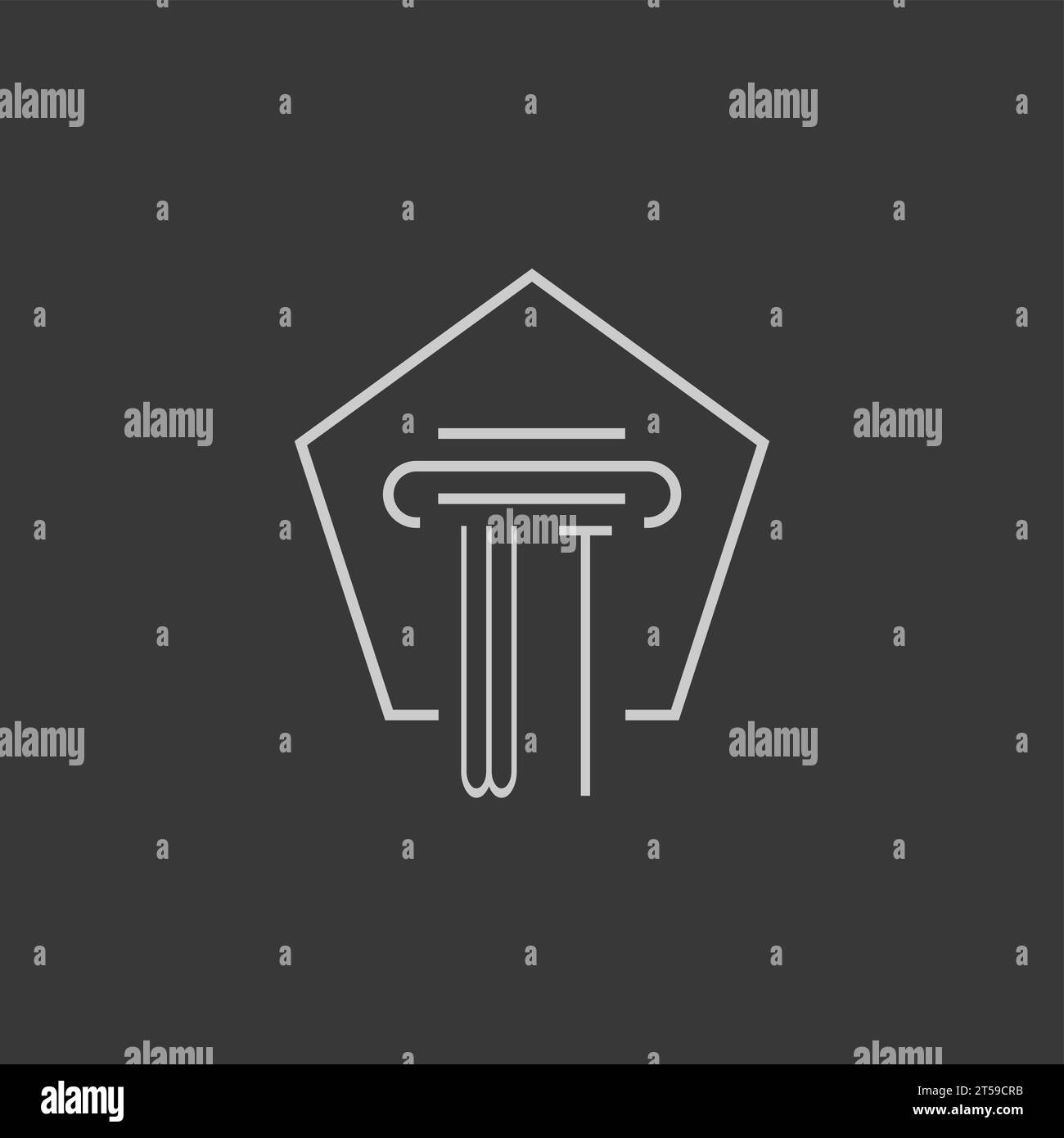 initial monogram WT with monoline pillar logo design ideas Stock Vector ...