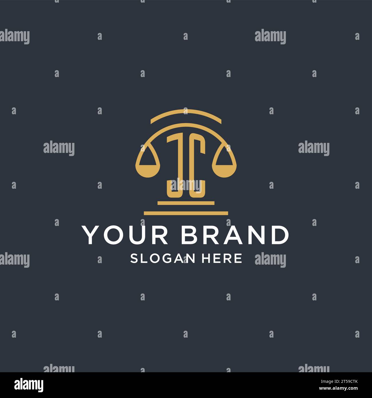 JC initial with scale of justice logo design template, luxury law and ...