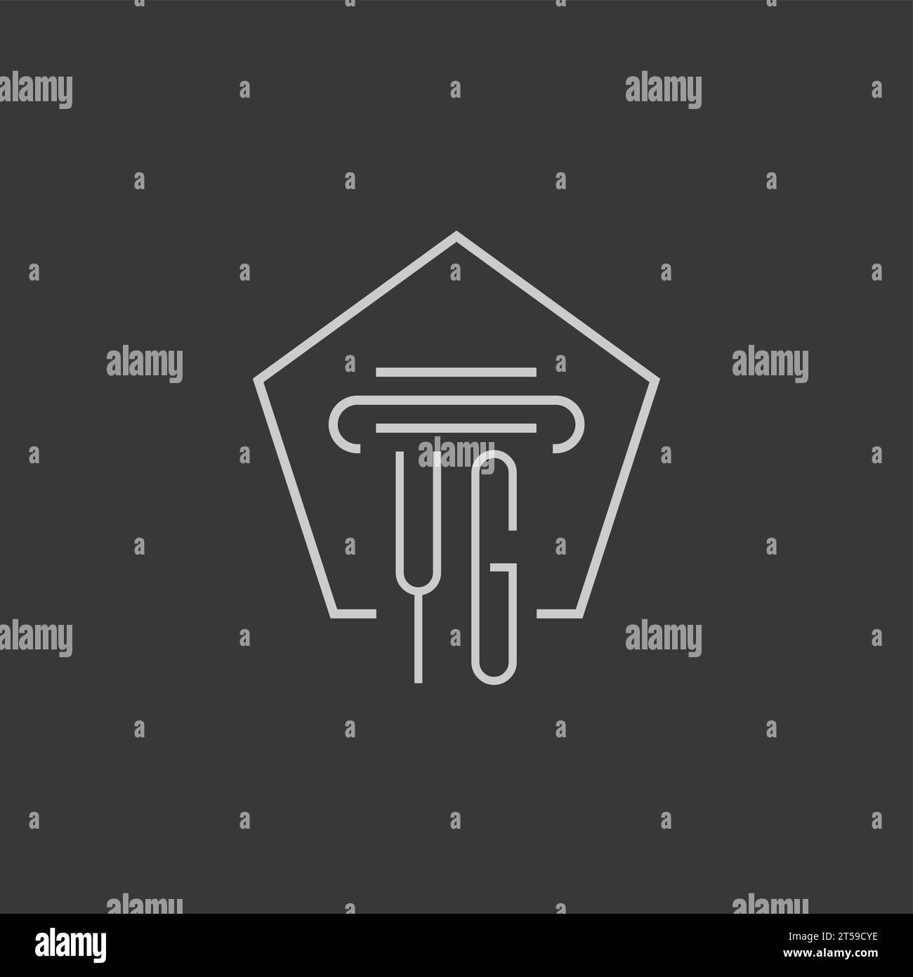 initial monogram YG with monoline pillar logo design ideas Stock Vector ...