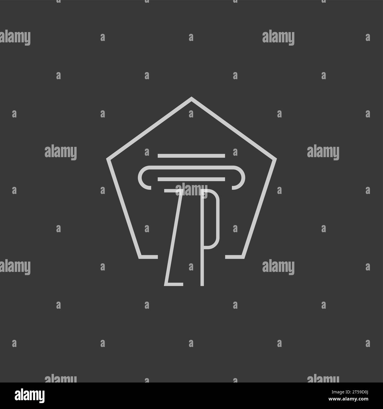 initial monogram ZP with monoline pillar logo design ideas Stock Vector ...