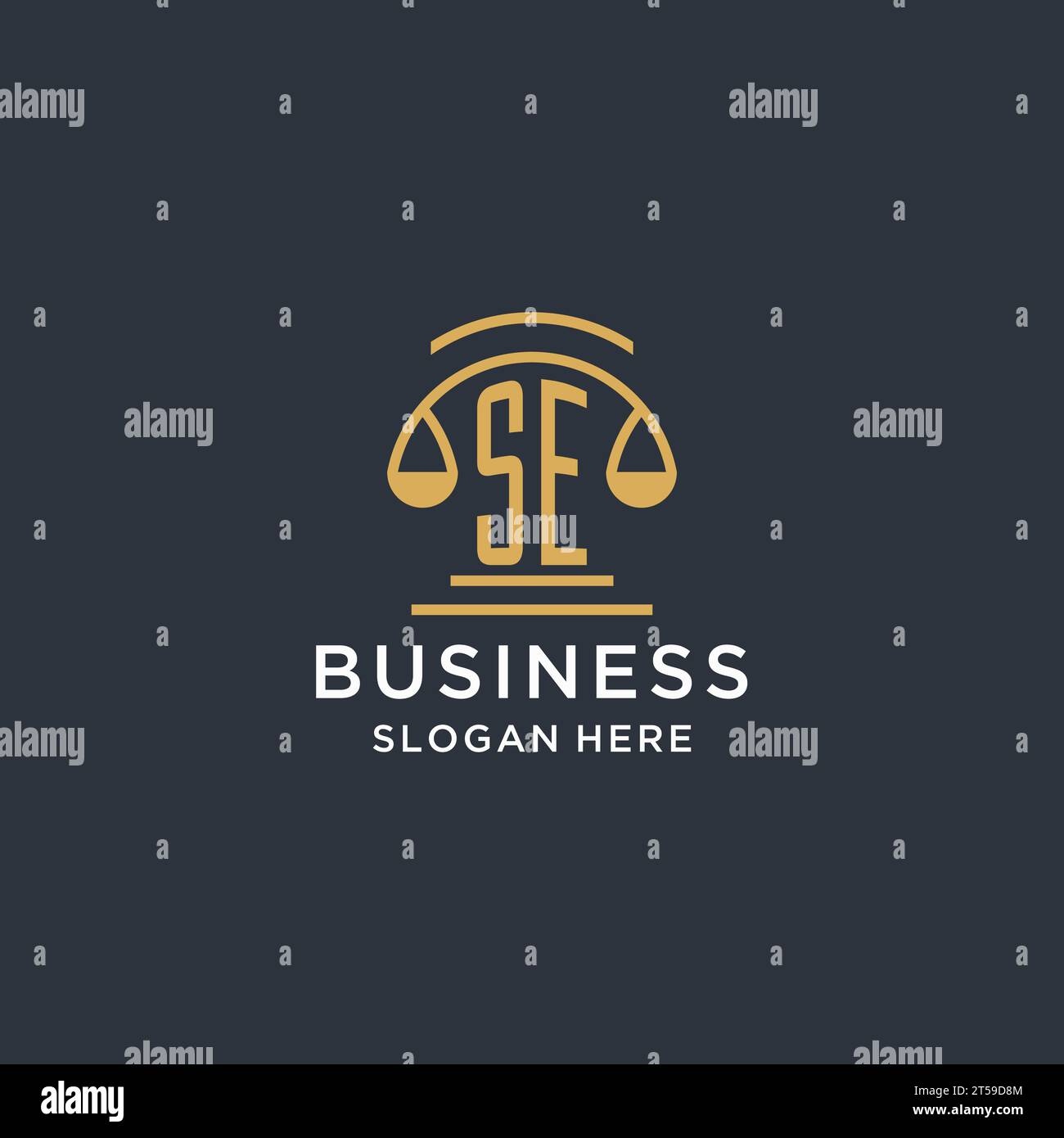 SE initial with scale of justice logo design template, luxury law and ...