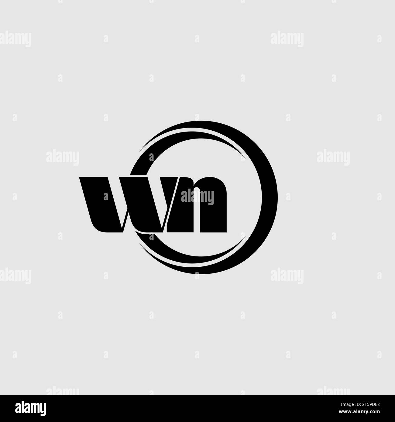 Wn logo design Stock Vector Images - Alamy