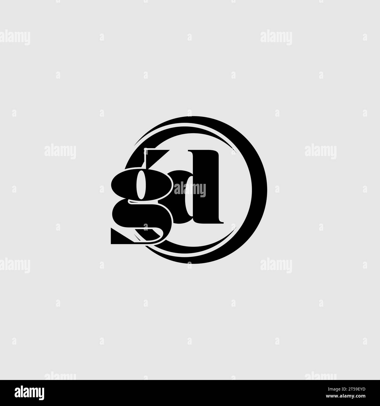 Letters GD simple circle linked line logo vector graphic Stock Vector
