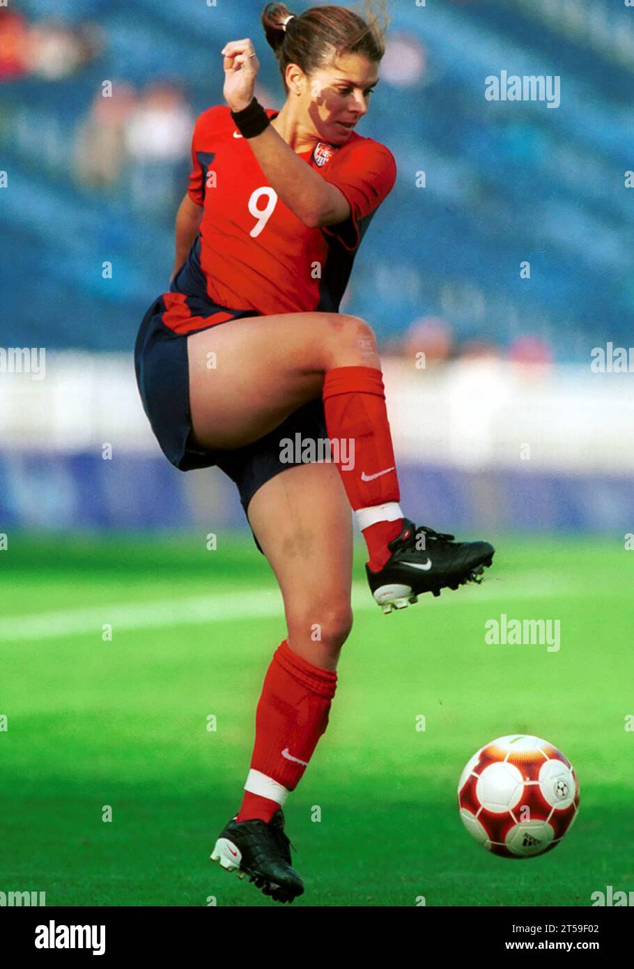 Mia Hamm star of US National team and the Washington Freedom Stock