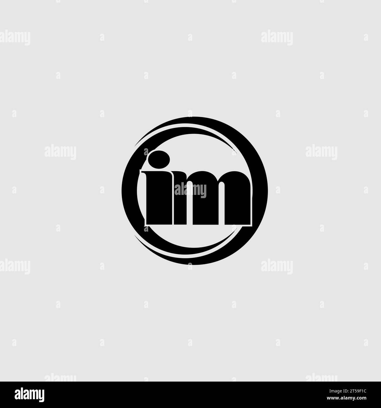 Letters IM simple circle linked line logo vector graphic Stock Vector ...