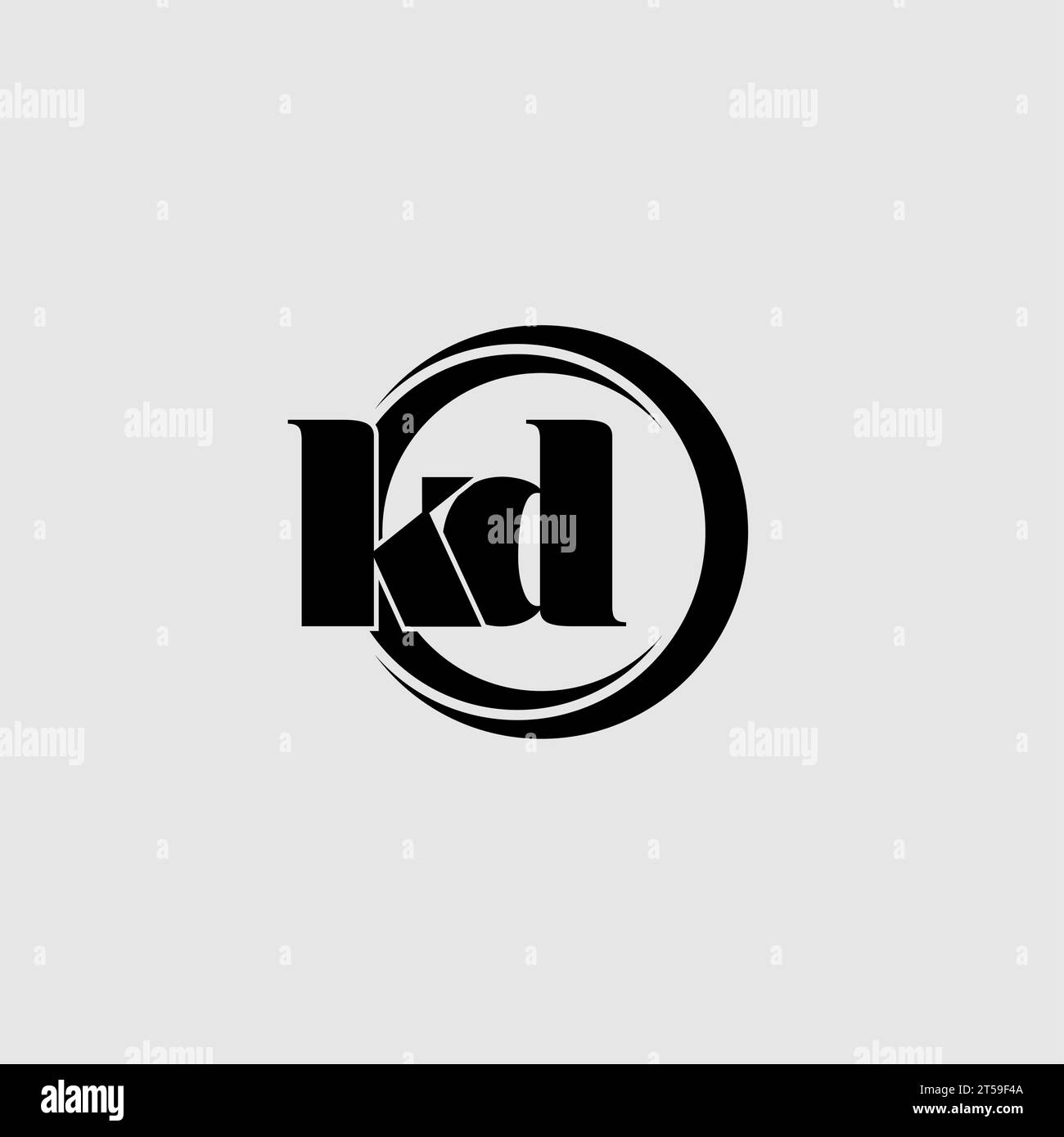 Letters KD simple circle linked line logo vector graphic Stock Vector