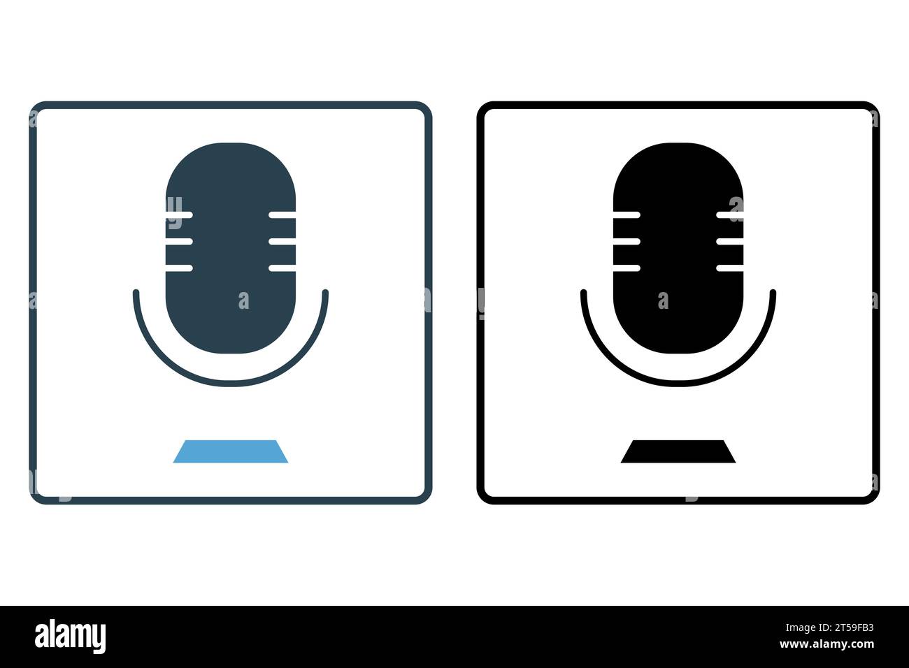 microphone icon. icon related to device, computer technology. solid icon style. simple vector design editable Stock Vector