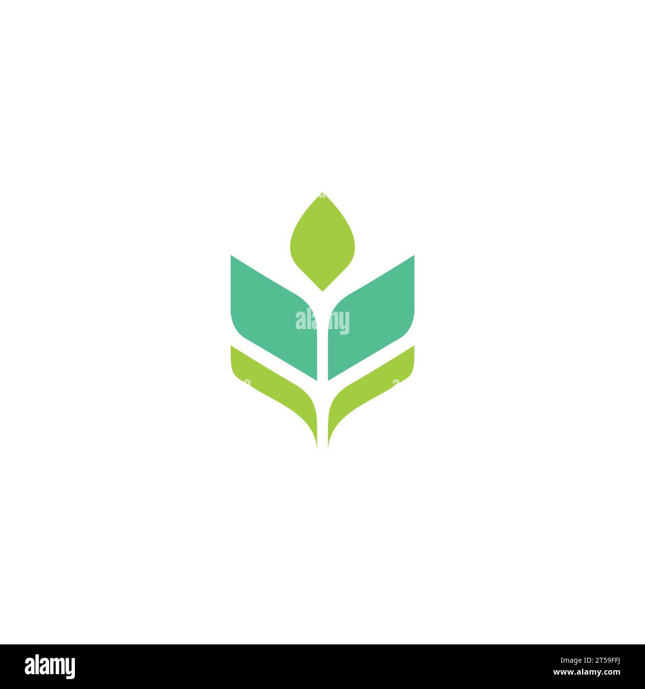 V leaf Logo DEsign. V Flower Logo Vector Stock Vector