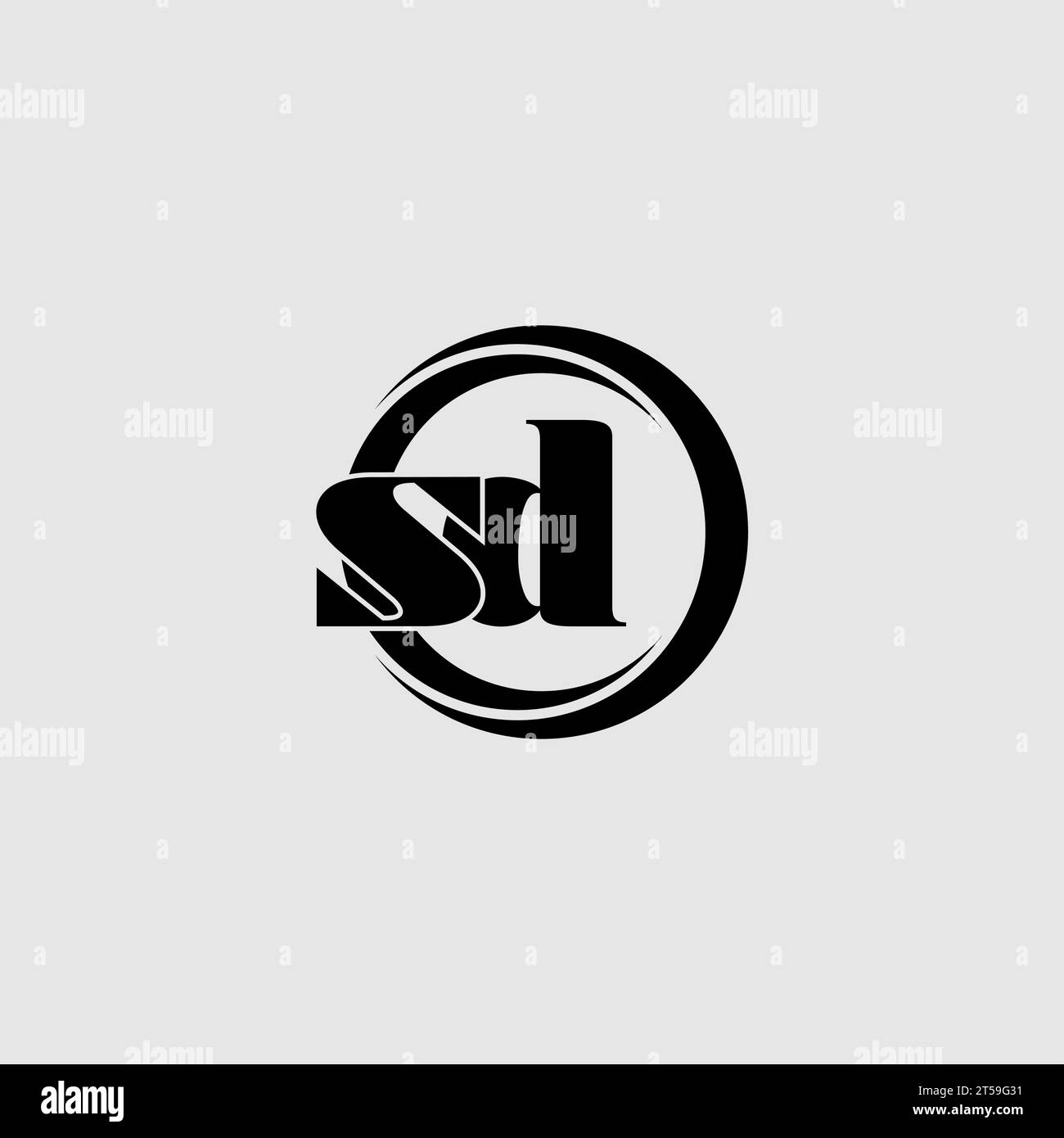 Letters SD simple circle linked line logo vector graphic Stock Vector