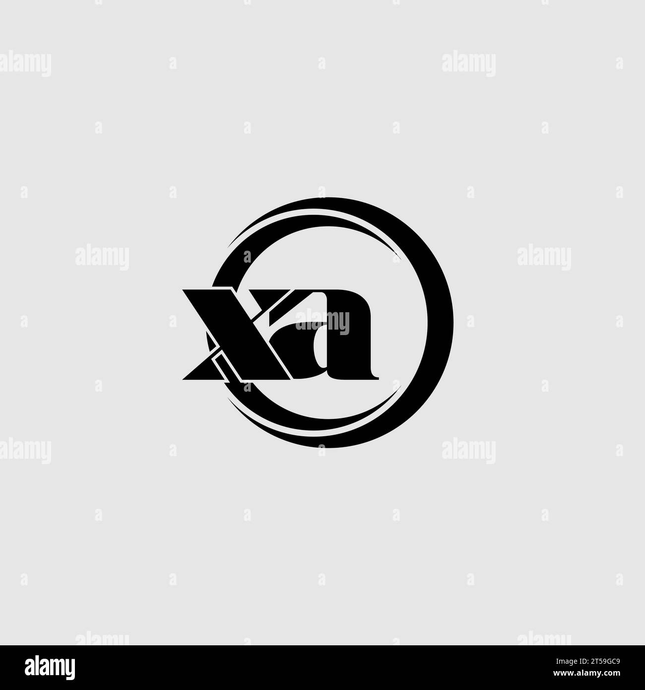Letters XA simple circle linked line logo vector graphic Stock Vector