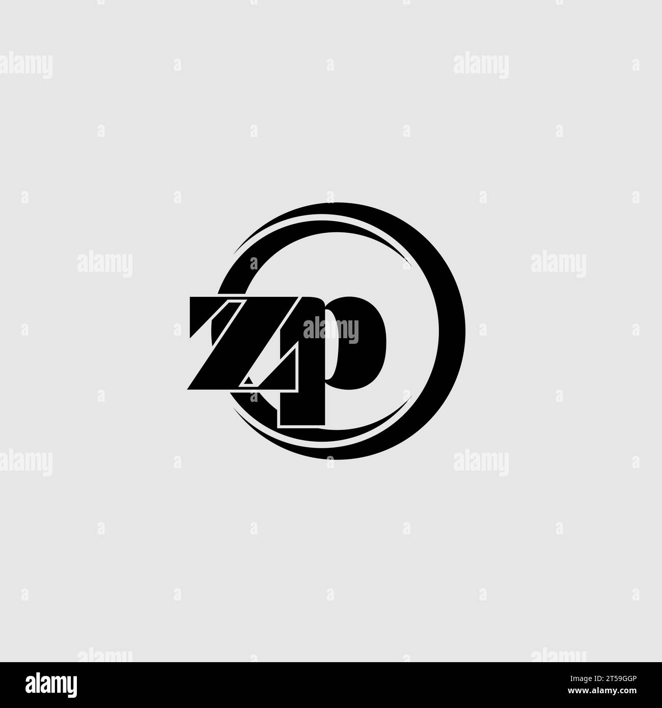 Letters ZP simple circle linked line logo vector graphic Stock Vector ...